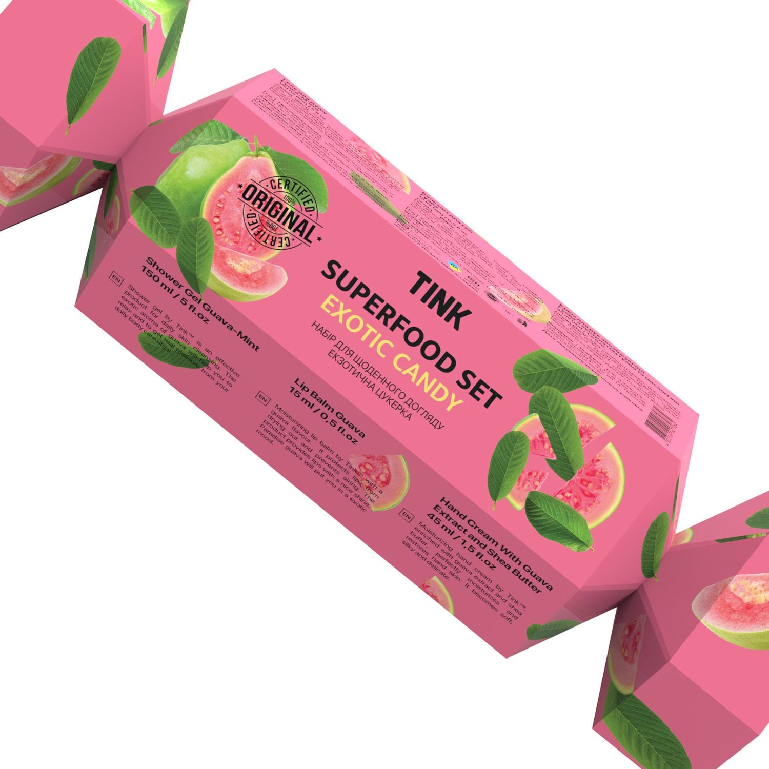 Набор Superfood Set Exotic Candy Tink (гель для душа, 150 мл + бальзам для губ, 15 мл + крем для рук, 45 мл) фото 3