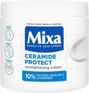 Крем Mixa Ceramide Protect для сухої шкіри обличчя, тіла та рук 400 мл