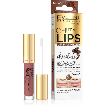 Блиск для збільшення об'єму губ CHOCOLATE Eveline Cosmetics серії OH! MY LIPS LIP MAXIMIZER, 4,5 мл