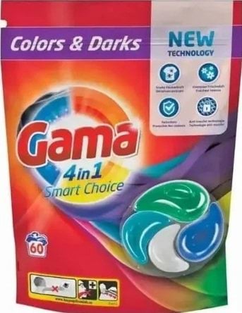 Капсулы для стирки Gamma 4 в 1 Color/Black 60 шт