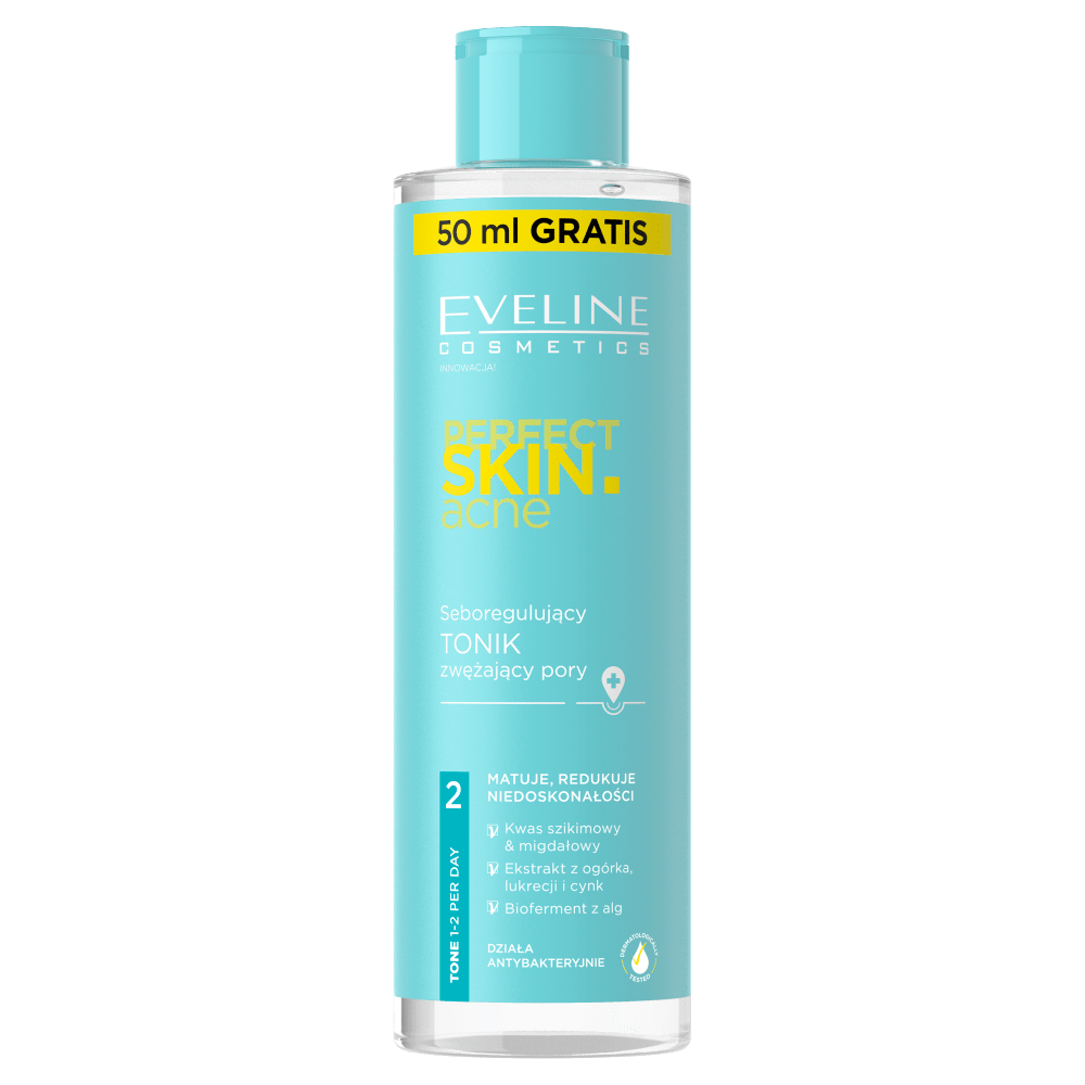Тоник для лица Eveline себорегулирующий для сужения пор  Perfect skin acne, 200 мл