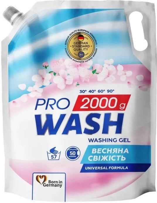 Гель для прання PRO WASH універсальний весняна свіжість 2000 г (DOYPACK)
