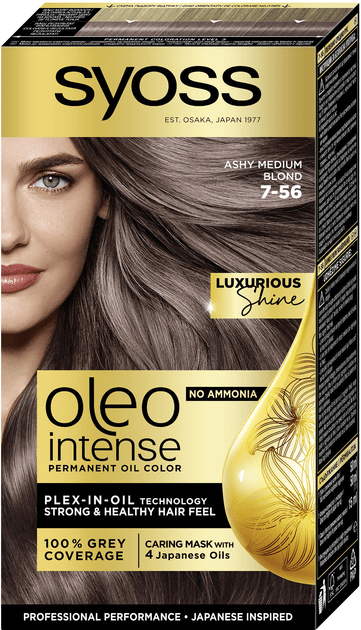 Фарба для волосся SYOSS Oleo Intense 7-56 без аміаку Холодний Русявий