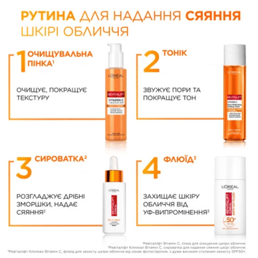 Пілінг-тонік для обличчя L'Oreal Bright Reveal для очищення та звуження пор з вітаміном С 180 мл фото 6