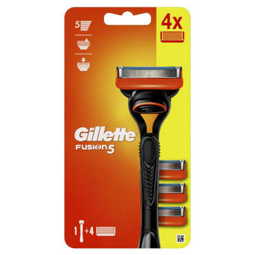 Станок для гоління чоловічий (Бритва) Gillette Fusion5 c 4 змінними картриджами фото 1