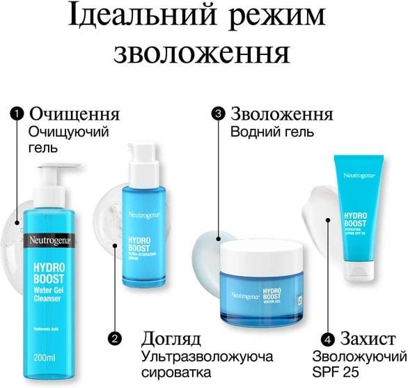 Гель для обличчя Neutrogena Hydro Boost зволожуючий для нормальної та комбінованої шкіри 50 мл фото 4