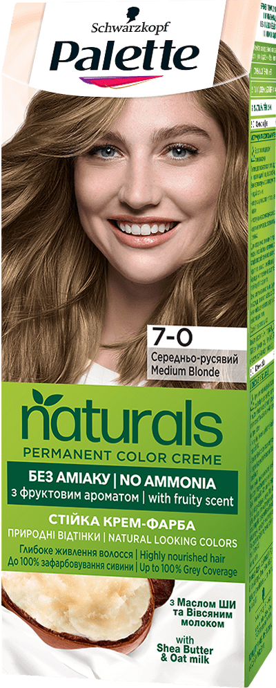 Крем-краска для волос Palette Naturals 7-0 Средне-русый 110 мл