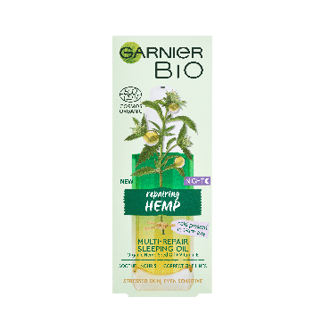 Ночное масло Garnier Bio с эфирным маслом конопли для восстановления чувствительной кожи лица, 30 мл