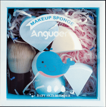 Набір подарунковий Anguoer (пензлик для макіяжу, б'юті-блендер, спонжі 3 шт) 1 шт