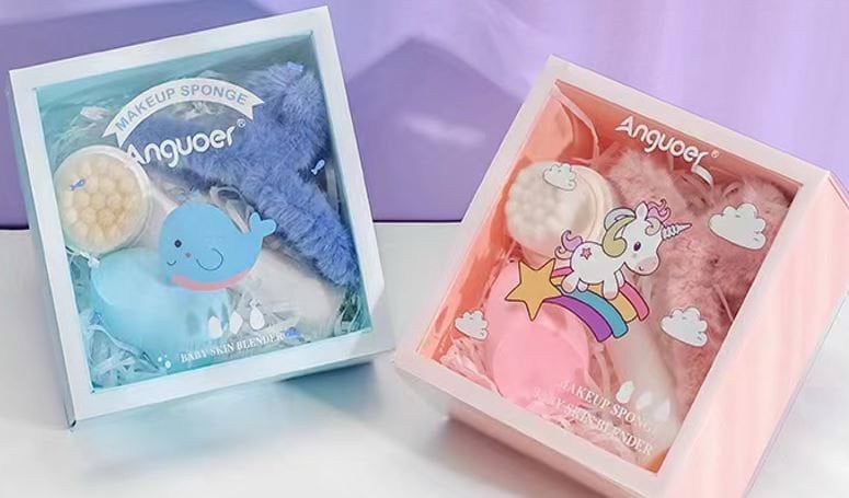 Набір подарунковий Anguoer (б'юті-блендер, пов'язка для волосся, щітка для обличчя), 1шт