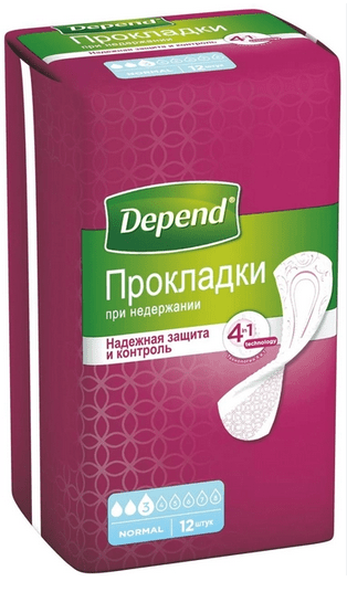 Прокладки урологічні Depend Normal Plus Pad, 12 шт