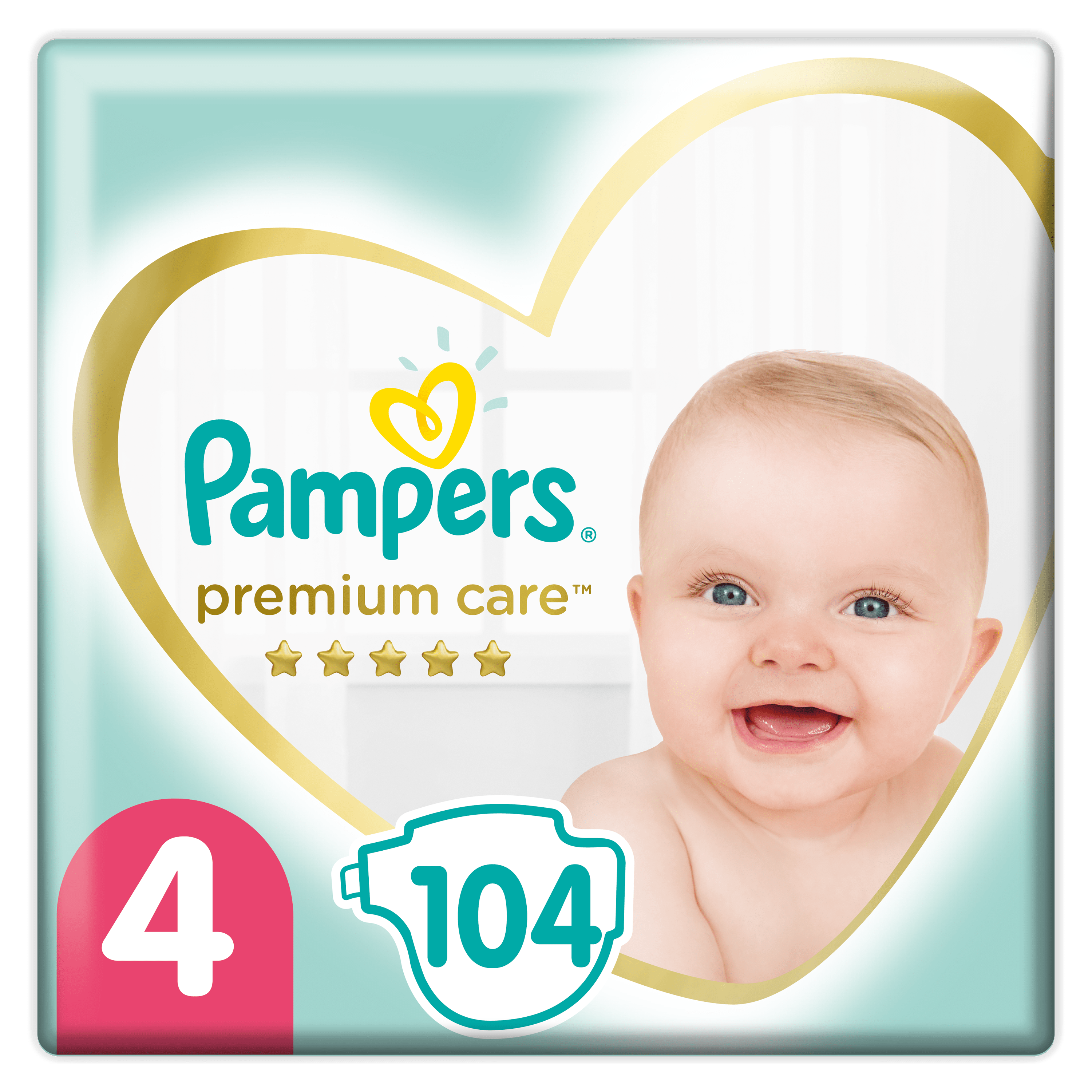 Подгузники Pampers Premium Care Размер 4 (9-14 кг), 104 шт.