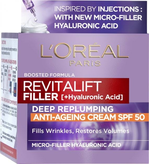 Крем для обличчя L'Oréal Paris Skin Expert Revitalift Filler Глибоке відновлення денний 40+ SPF50, 50 мл