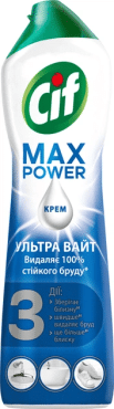 Крем для чищення Cif Power max 3 в 1 Ультра вайт 500 мл