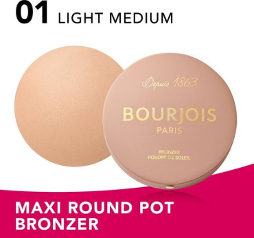 Бронзер Bourjois Maxi Round Pot 01 Light Medium 7 г фото 3