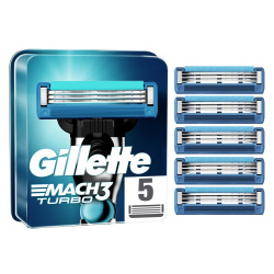 Сменные картриджи для бритья (лезвия) мужские Gillette Mach3 Turbo 5 шт