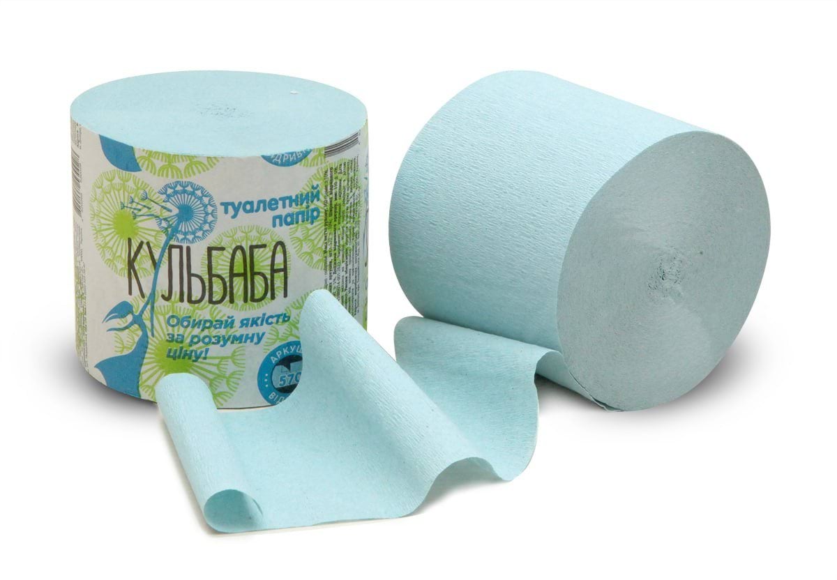 Туалетний папір Кульбаба одношаровий макулатурний, 1 шт