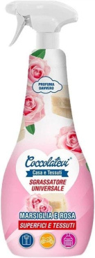 Знежирювач Coccolatevi для поверхонь та тканин марсельське мило і роза 750 мл