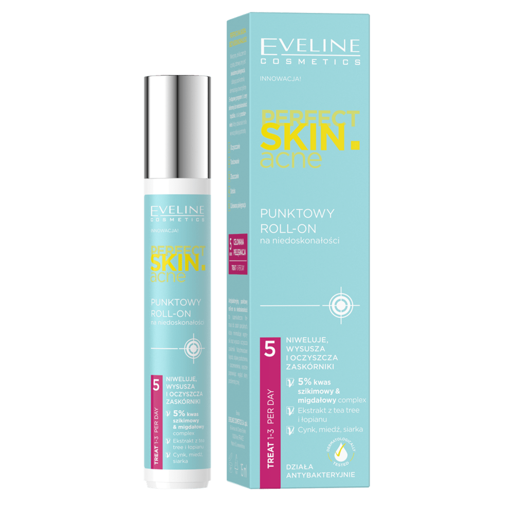Гель-ролик для точечного действия с антибактериальным эффектом Eveline Perfect skin acne,15 мл