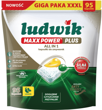 Капсулы для посудомоечных машин Ludwik All in 1 Maxx power Лимон 95 шт.