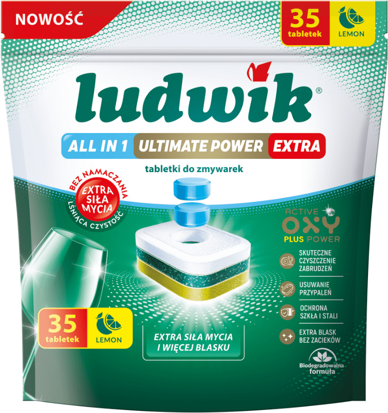 Таблетки для посудомийної машини Ludwik All In One М’ята 35 шт.