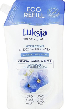 Крем-мыло Luksja Linen & Rice Milk Soap жидкое с экстрактом льна и рисовым молочком 400 мл