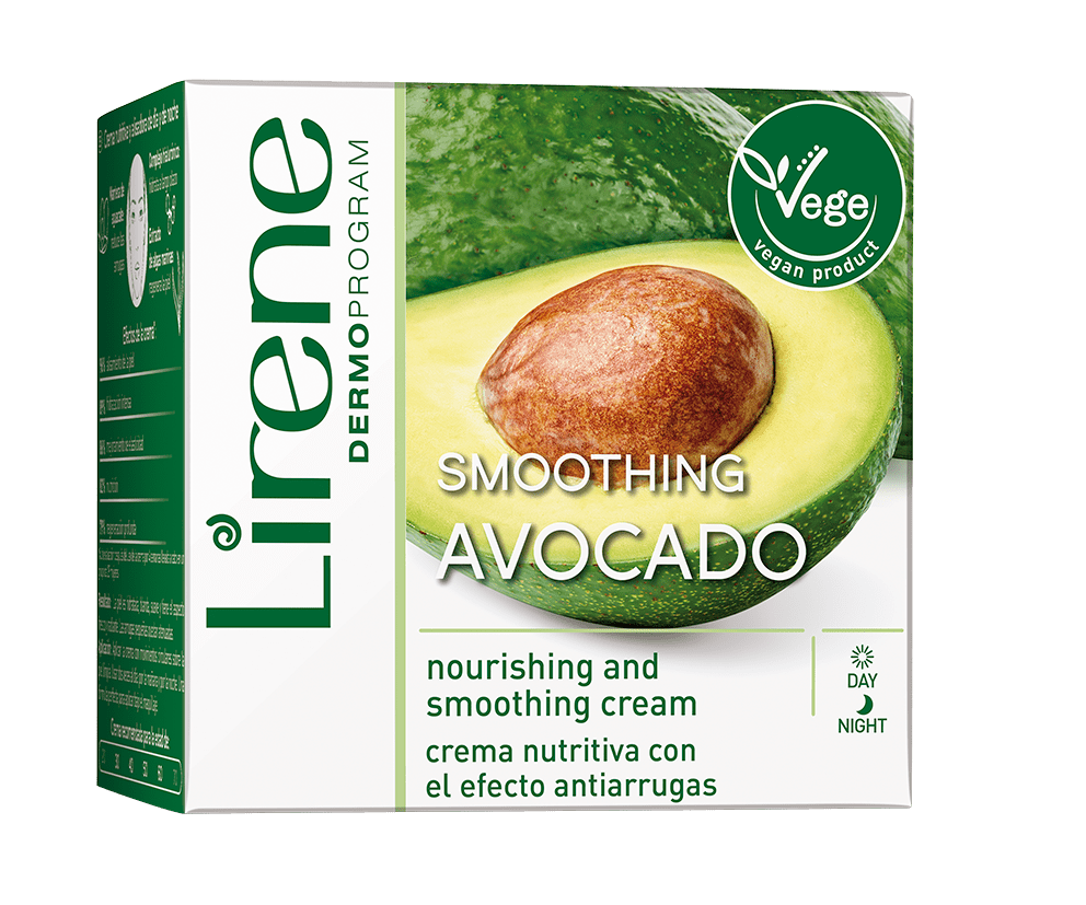 Гіалуроновий крем для підвищення еластичності шкіри Lirene Зволоження та живлення Авокадо й альга 50 мл