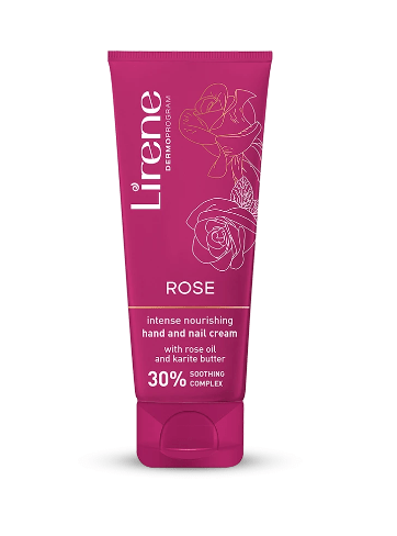 Крем для рук та нігтів Lirene "Інтенсивно живильний Троянда з олією каріте", 75 мл
