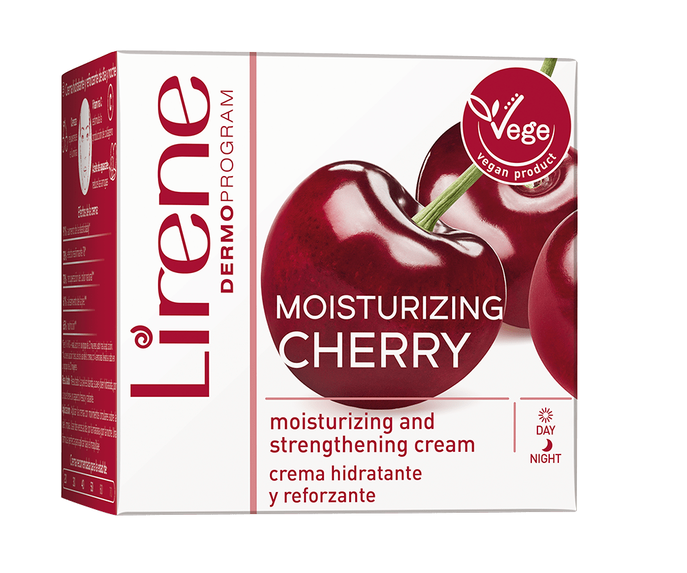 Зволожувально-освіжний легкий крем для обличчя Lirene Зволоження та живлення Вишня і лимон 50 мл