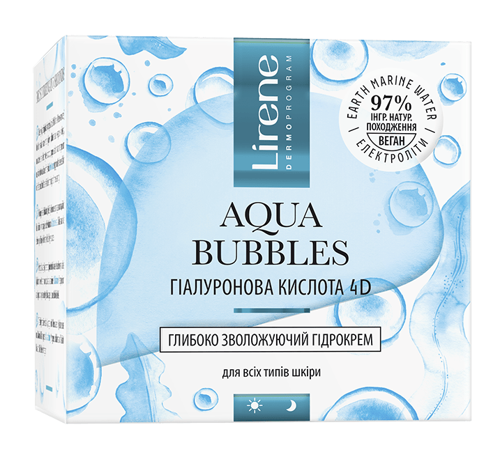 Гидро-крем Lirene для лица влаживающий Aqua Bubbles, 50мл