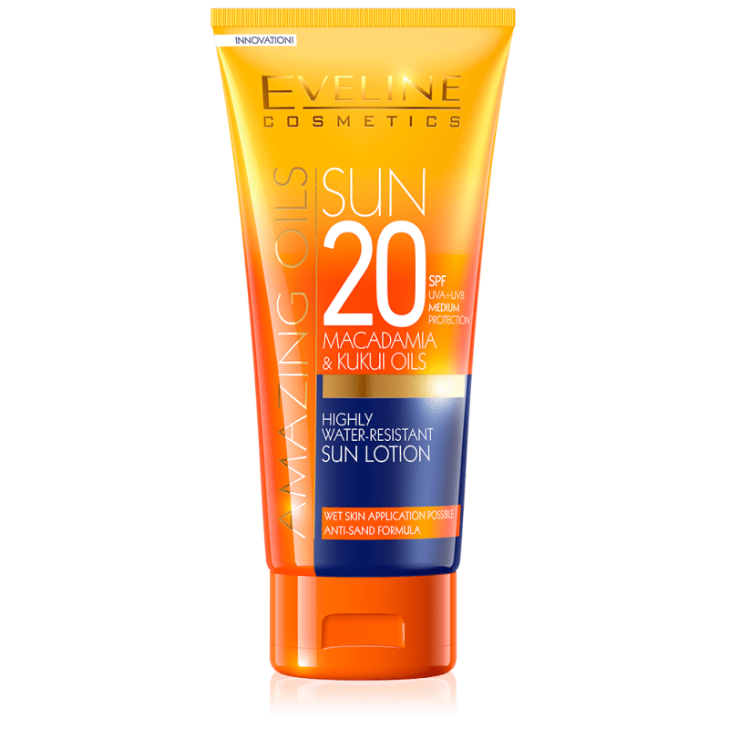 Лосьон водостойкий для загара Eveline SPF20 Sun Amazing Oils, 150 мл