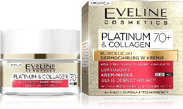Крем-маска для обличчя Eveline Platinum & Collagen освітлення пігментних плям 50 мл