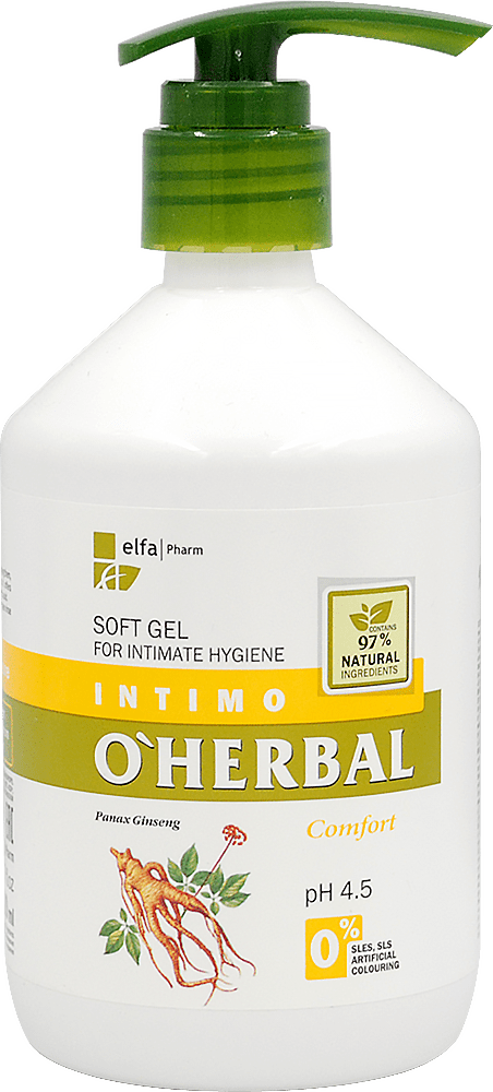 O’Herbal гель для інтим.гігієни Comfort з екстрактом женьшеню, 500мл