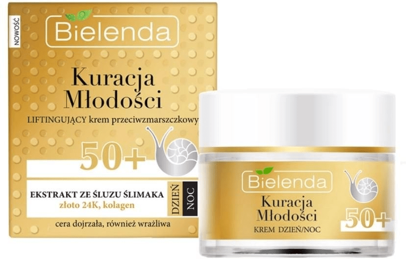 Крем для обличчя Bielenda Youth Therapy проти зморшок із муцином равлика день/ніч 50+, 50 мл