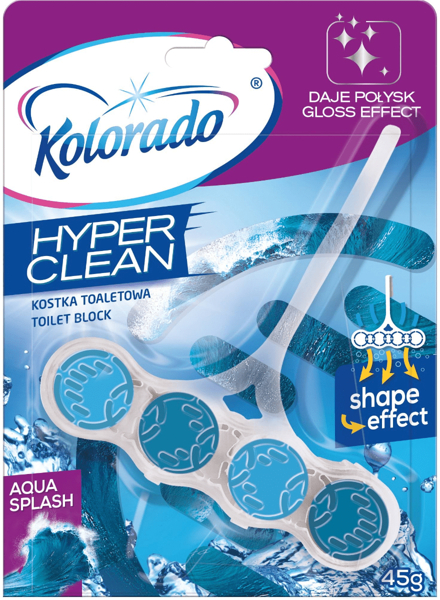 Блок для чистки унитаза Kolorado Hyper Clean Aqua Splash 45 г