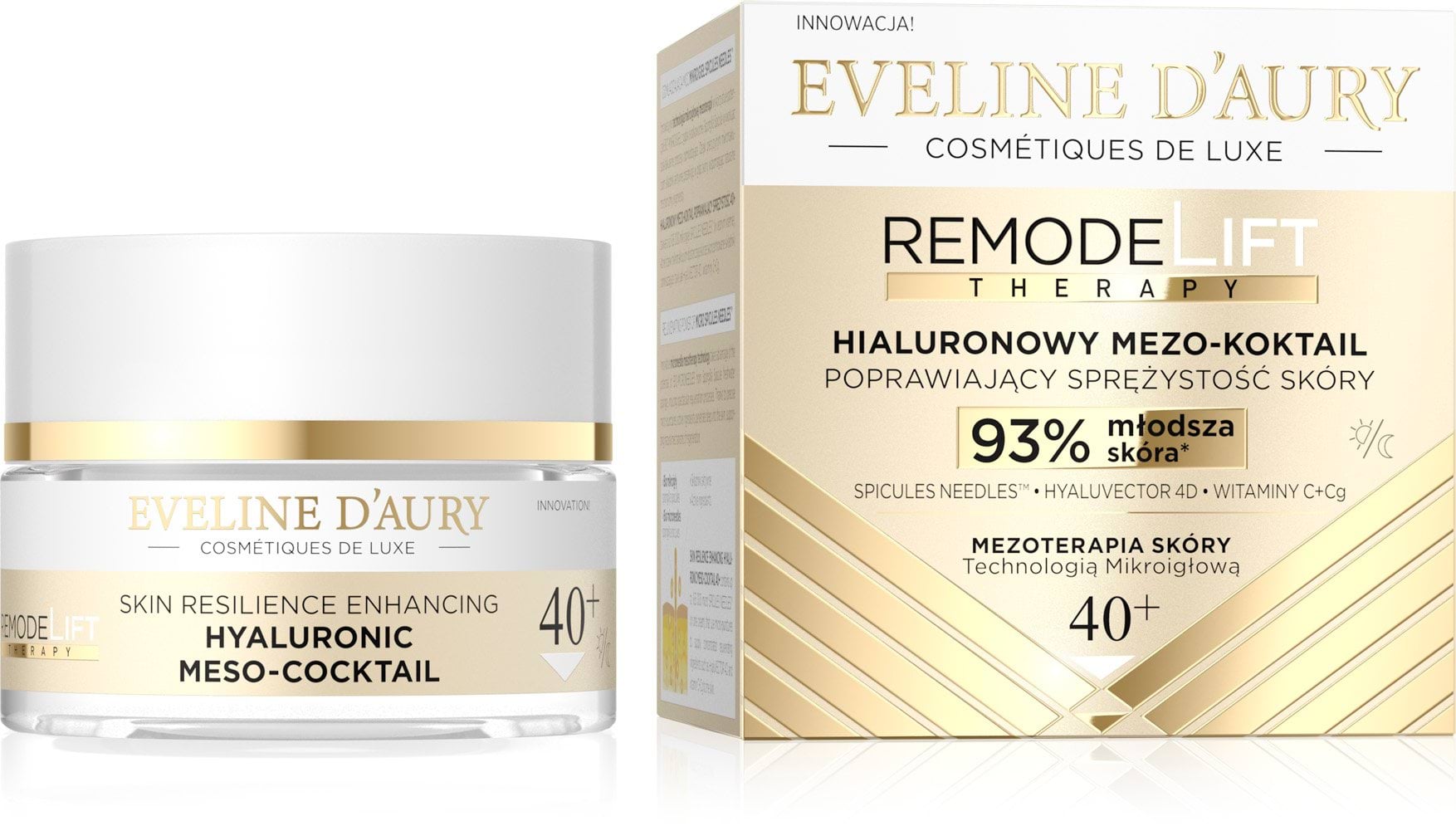 Мезо-крем Eveline гіалуронований підвищуючий пружність шкіри 40+ D’AURY RemodeLift Therapy, 50 мл
