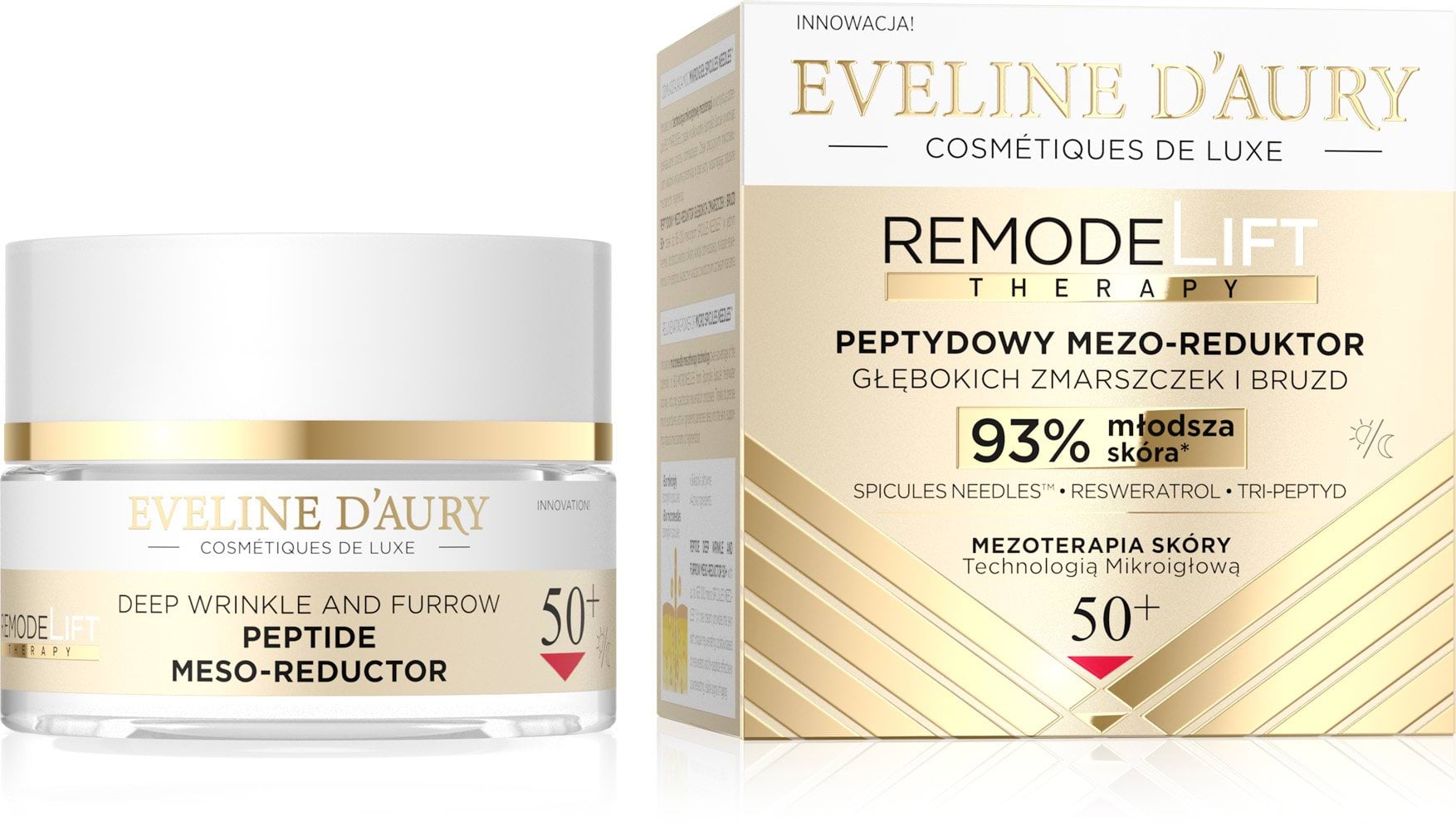Мезо-крем Eveline пептидний проти глибоких зморшок 50+ D’AURY RemodeLift Therapy, 50 мл