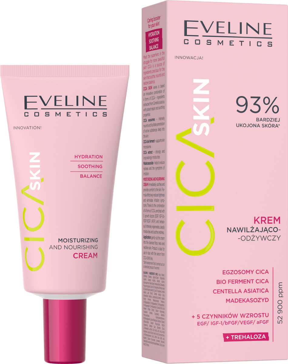 Крем для обличчя Eveline зволожувальний та живильний Cica Skin, 50 мл