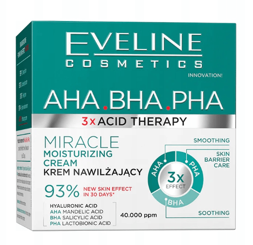 Крем для лица Eveline матирующий для увлажнения и регенерации кожи 3xAcid Therapy, 50 мл