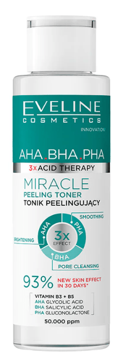 Тоник-пилинг для лица Eveline для сияния и выравнивания тона 3xAcid Therapy, 110 мл