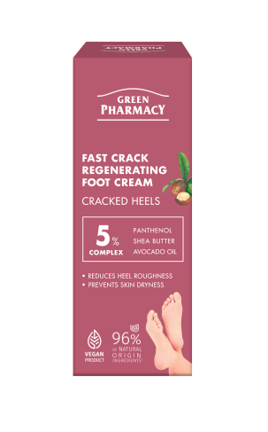 Крем для ног Green Pharmacy против трещин регенерирующий быстродействующий 5% Complex Herbal Care, 75 мл