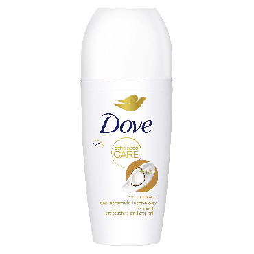 Dove дезодорант рол Кокос 72 години, 50 мл