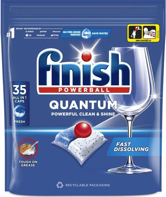 Таблетки для посудомийних машин FINISH Quantum Ultimate 35 шт.