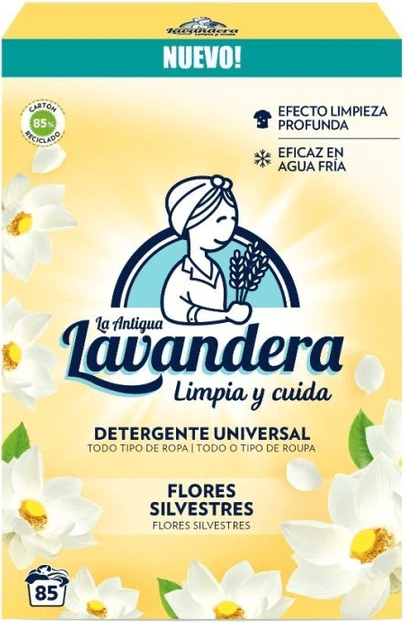 Пральний порошок Lavandera Flores Silvestres універсальний з ароматом польових квітів, 4.675 кг (85 прань)