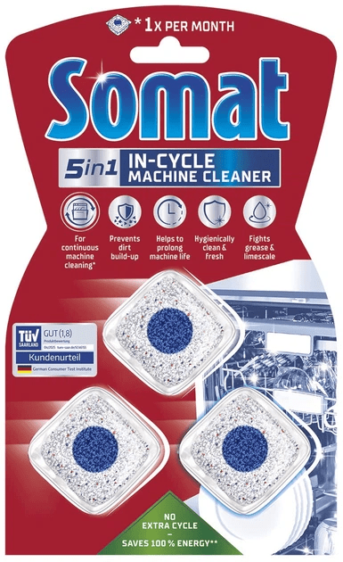 Таблетки Somat для догляду за посудомийною машиною 3 шт.