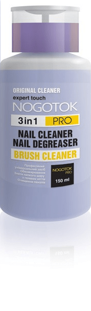 Средство для обезжиривания, снятия липкого слоя с гелевых ногтей, очистки кистей Nogotok PRO 3 в 1 Фиолетовое с помпой 150 мл