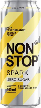 Напиток энергетический Non Stop Spark сильногазированный без сахара 500 мл