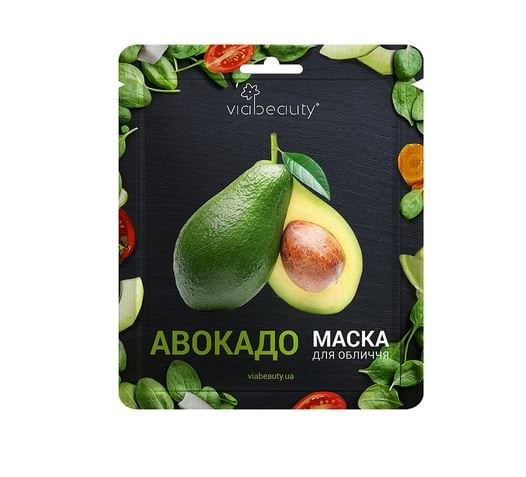 Маска тканинна для обличчя Via Beauty з олією авокадо, 25 г — фото 1