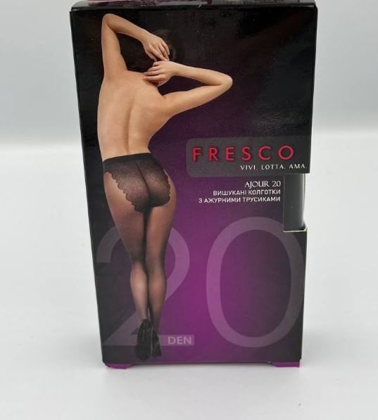 FRESCO колготи жіночі з ажурними трусиками Ajour 20den nero 5, mini
