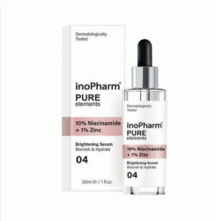 InoPharm сироватка для обличчя освітлюючий ефект 10%Niacinamide+1%Zinc, 30мл